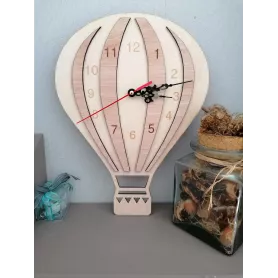 Horloge Montgolfière personnalisée avec le prénom de votre petit loulou